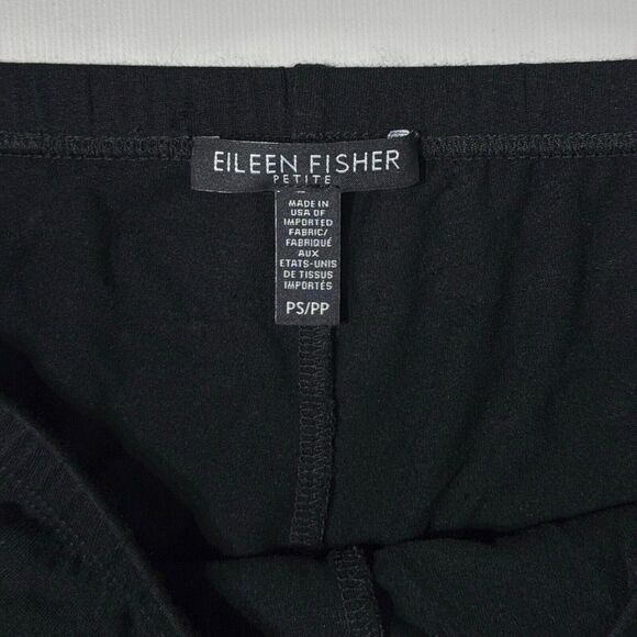 Eileen Fisher Viscose Spandex Black 24" Ankle Leggings USA Made Women's Size PS - Picture 3 of 7